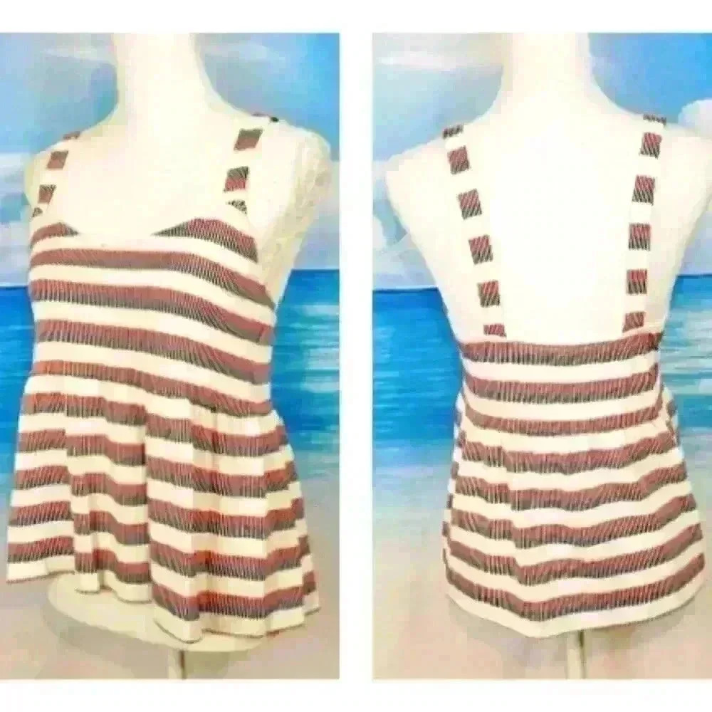 NWT GOOD LUCK GEM Womans MULTI COLOR Knit Cami Top Stretch tank shirt size Med